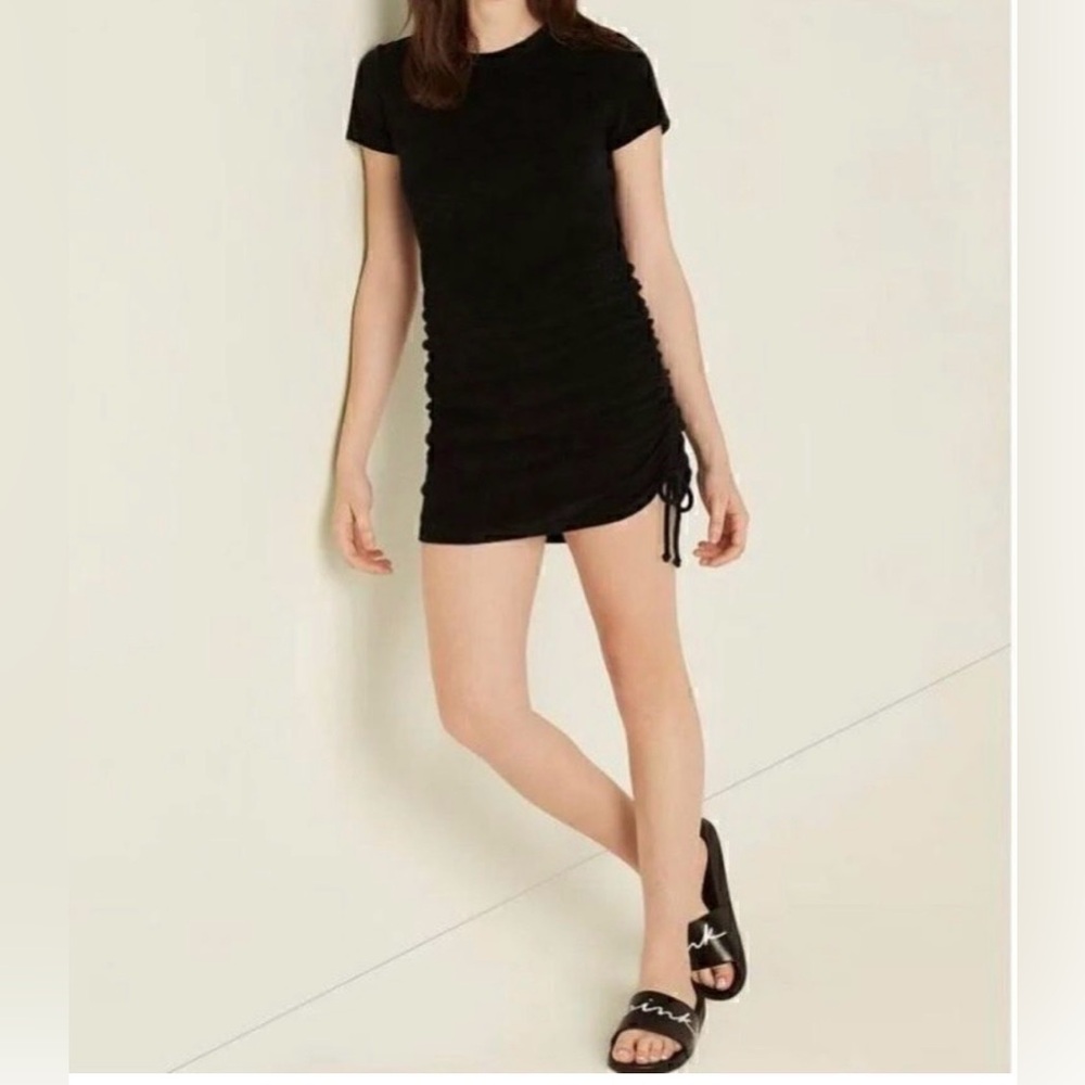 Victoria Secret PINK Black Ruched Dress